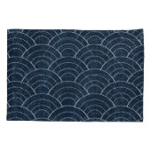 Sashiko borduurwerk: Indigo Japans patroon. Kussensloop (Achterkant)