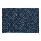 Sashiko borduurwerk: Indigo Japans patroon. Kussensloop (Voorkant)