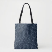 Sashiko borduurwerk: Indigo Japans patroon. Tote Bag (Voorkant)