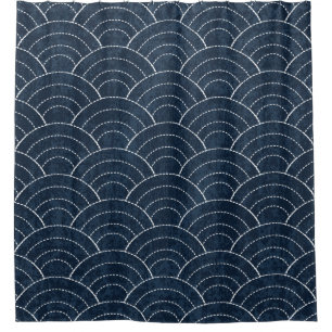 Sashiko naadloos kleurkleurstofpatroon met traditi douchegordijn