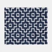 Sashiko Patroon: Traditioneel Japans borduurwerk Fleece Deken (Voorkant (Horizontaal))