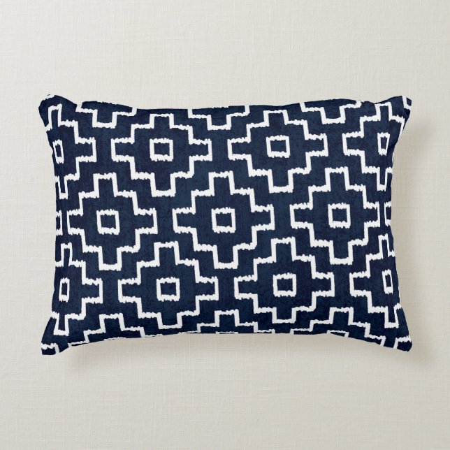 Sashiko seamless indigo dye pattern with tradition accent kussen (Voorkant)