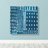 Sashiko Stitches Canvas Afdruk (Insitu (Houten vloer))