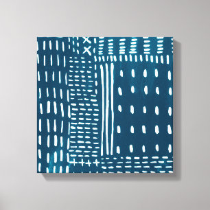 Sashiko Stitches Canvas Afdruk