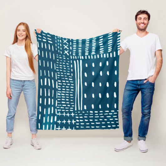 Sashiko Stitches Fleece Deken (In situ)
