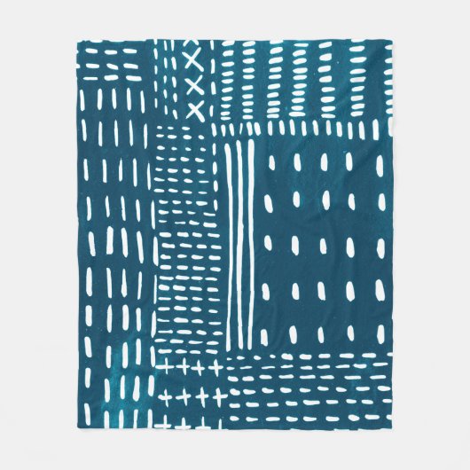 Sashiko Stitches Fleece Deken (Voorkant)