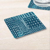 Sashiko Stitches Kartonnen Onderzetters (Schuin)