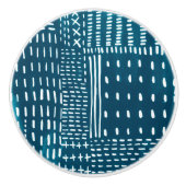 Sashiko Stitches Keramische Knop (Voorkant)