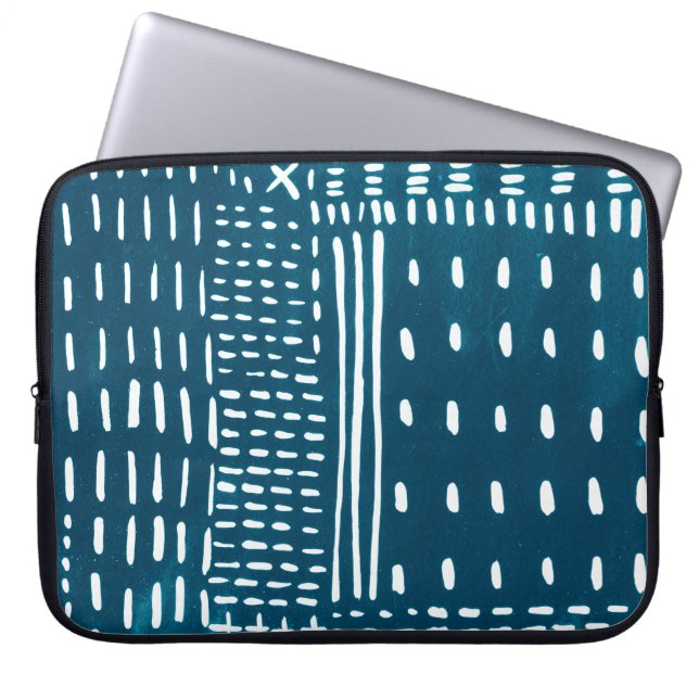 Sashiko Stitches Laptop Sleeve (Voorkant)