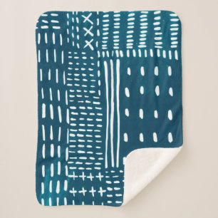 Sashiko Stitches Sherpa Deken