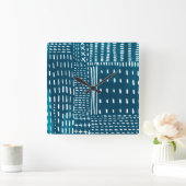 Sashiko Stitches Vierkante Klok (Huis)