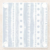 Sashiko wit en blauw patroon glazen onderzetter (Achterkant)