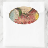 Sashimi 刺 身 ... Japans voedsel Ovale Sticker (Tas)