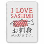 Sashimi Fish Minimal Foodie Sticker (Voorkant)