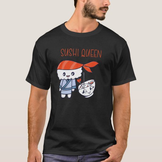 Sashimi Japans eten Sushi Koningin Salmon Sushi T-shirt (Voorkant)