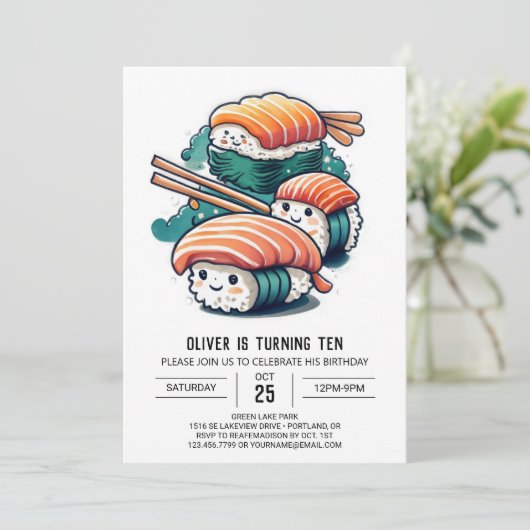 Sashimi Kinderen Verjaardag Kaart (Staand voorkant)