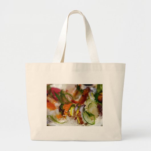 Sashimi Salmon Fish Food Seafood Japans Grote Tote Bag (Voorkant)