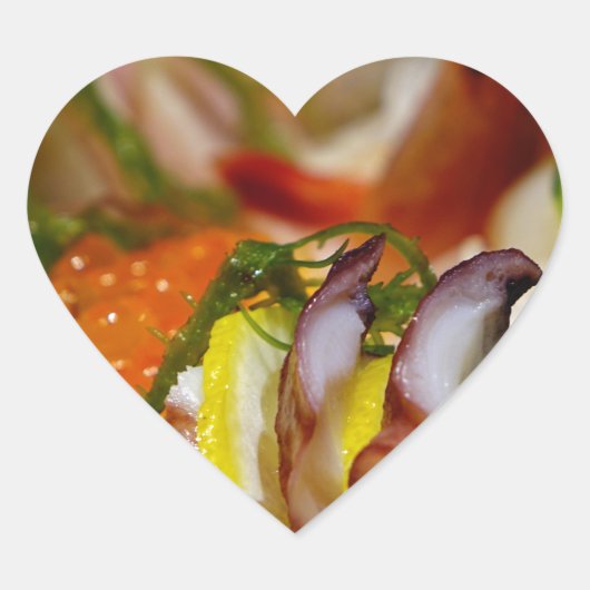 Sashimi Salmon Fish Food Seafood Japans Hart Sticker (Voorkant)
