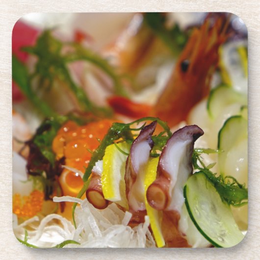 Sashimi Salmon Fish Food Seafood Japans Onderzetter (Voorkant)