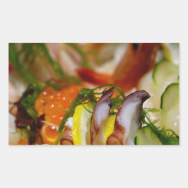 Sashimi Salmon Fish Food Seafood Japans Rechthoekige Sticker