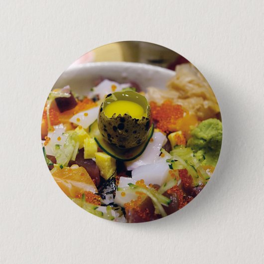 Sashimi Salmon Tuna Fish Seafood Caviar Japans Ronde Button 5,7 Cm (Voorkant)