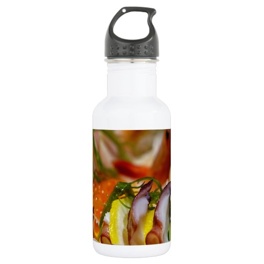 Sashimi Zalm Vis Voedsel Zeevoedsel Japans Waterfles (Voorkant)
