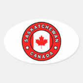 Saskatchewan Canada Ovale Sticker (Voorkant)