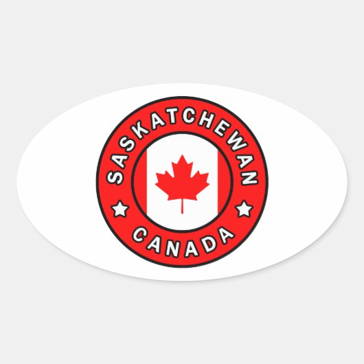 Saskatchewan Canada Ovale Sticker (Voorkant)
