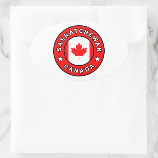 Saskatchewan Canada Ovale Sticker (Tas)