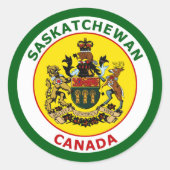 SASKATCHEWAN, CANADA RONDE STICKER (Voorkant)