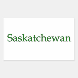 Saskatchewan Canada (tekst logo) Rechthoekige Sticker