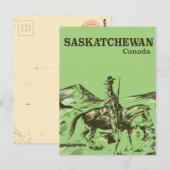 Saskatchewan Canada vintage reisposter Briefkaart (Voorkant / Achterkant)