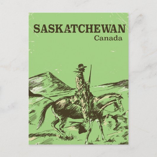 Saskatchewan Canada vintage reisposter Briefkaart (Voorkant)
