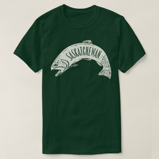 Saskatchewan Fish Wordmark Tan T-shirt (Design voorkant)