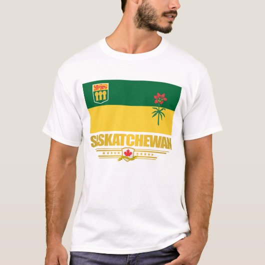 Saskatchewan Flag Apparel T-shirt (Voorkant)