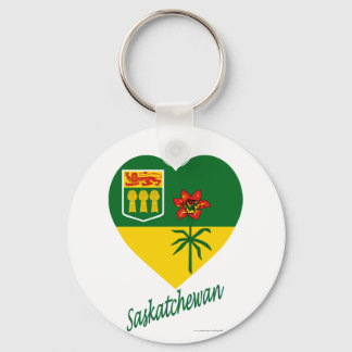 Saskatchewan Flag Heart met naam Sleutelhanger