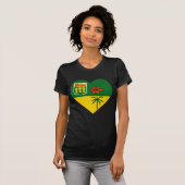 Saskatchewan Flag Heart T-shirt (Voorkant volledig)