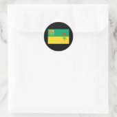 SASKATCHEWAN FLAG RONDE STICKER (Tas)