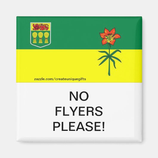 Saskatchewan Geen Flyers Gelieve Mail Box Magnet (Voorkant)