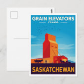 Saskatchewan Graansilo Vintage Briefkaart (Voorkant / Achterkant)