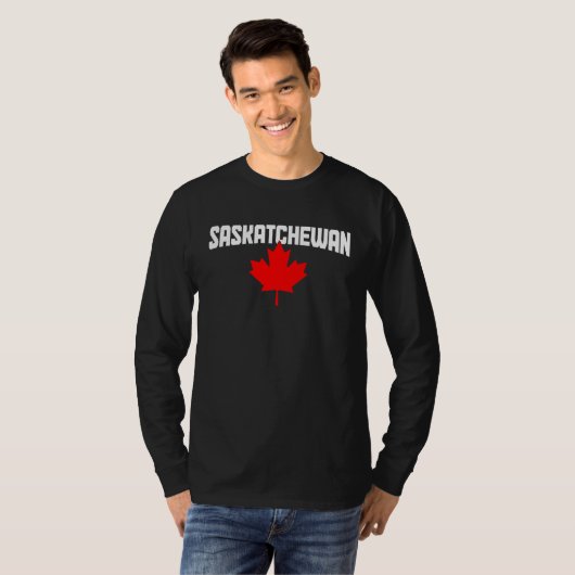 Saskatchewan Maple Leaf Canada Canadian Flag Pride T-shirt (Voorkant volledig)