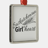 Saskatchewan meisje in het hart metalen ornament (Rechts)