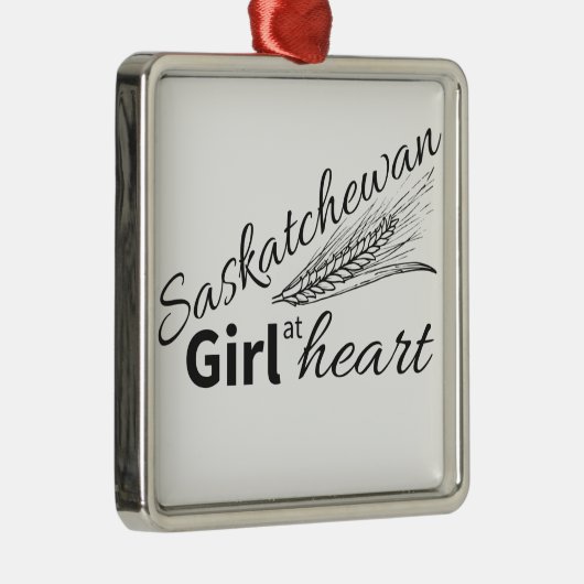 Saskatchewan meisje in het hart metalen ornament (Rechts)