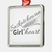 Saskatchewan meisje in het hart metalen ornament (Links)