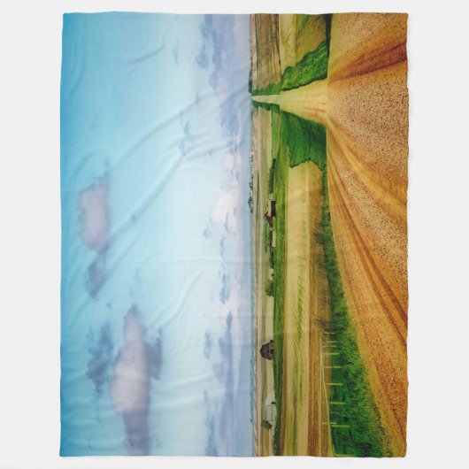 Saskatchewan Prairie Road Fleece Deken (Voorkant)