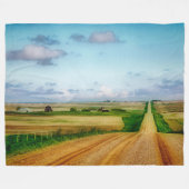 Saskatchewan Prairie Road Fleece Deken (Voorkant (Horizontaal))