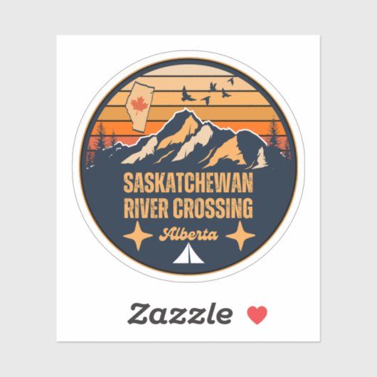 Saskatchewan River Crossing, Alberta Sticker (Vel)