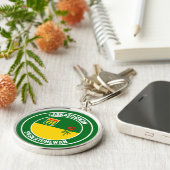 Saskatchewan Ronde Embleem Sleutelhanger (Zijkant)