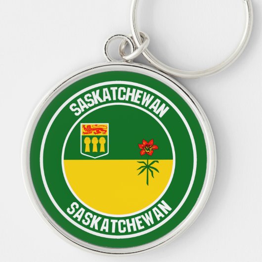 Saskatchewan Ronde Embleem Sleutelhanger (Voorkant)