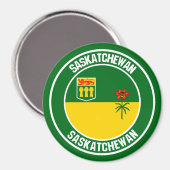 Saskatchewan Round Emblem Magneet (Voorkant / Achterkant)